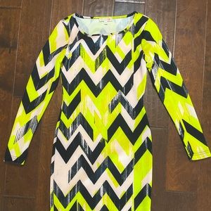 Gianni Bini Yellow Long-Sleeve Pencil Dress